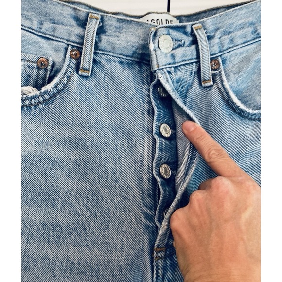 Agolde 90s Jeans Women's Sz 27 High Rise Straight Leg Denim Organic Cotton Pants - Picture 3 of 12